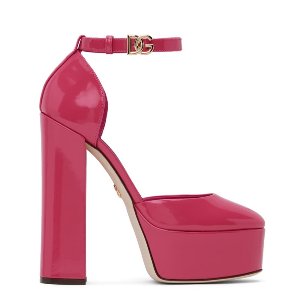 Dolce & Gabbana Pink Polished Platform Heels Women’s EU 37/US 7